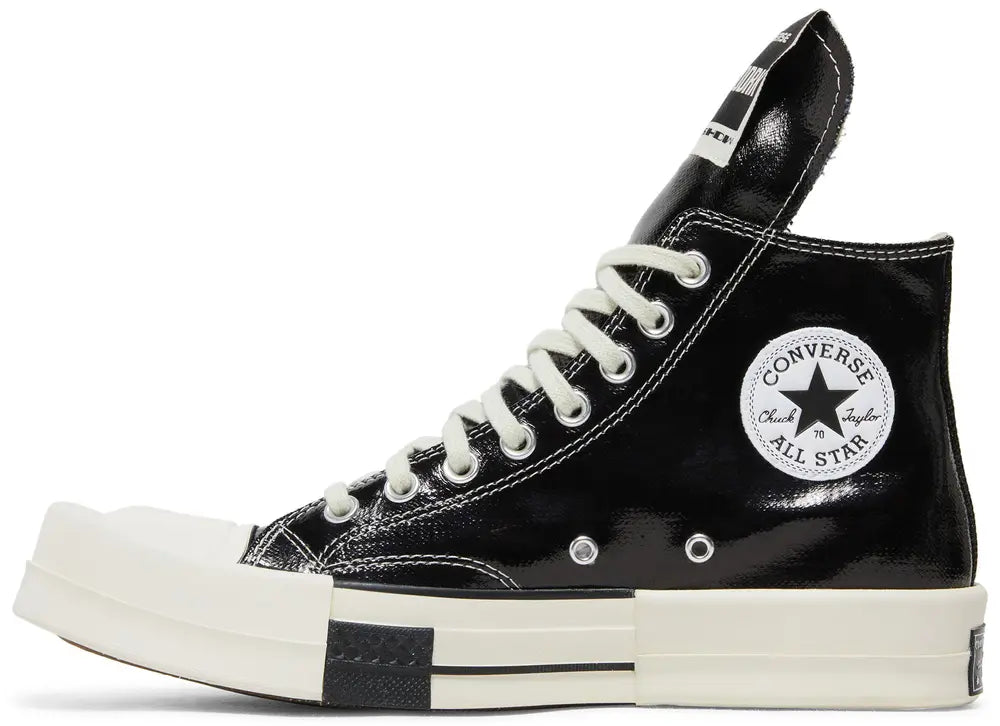 Rick Owens DRKSHDW Converse TURBODRK Chuck Taylor All-Star 70 Hi Black Lacquered Denim