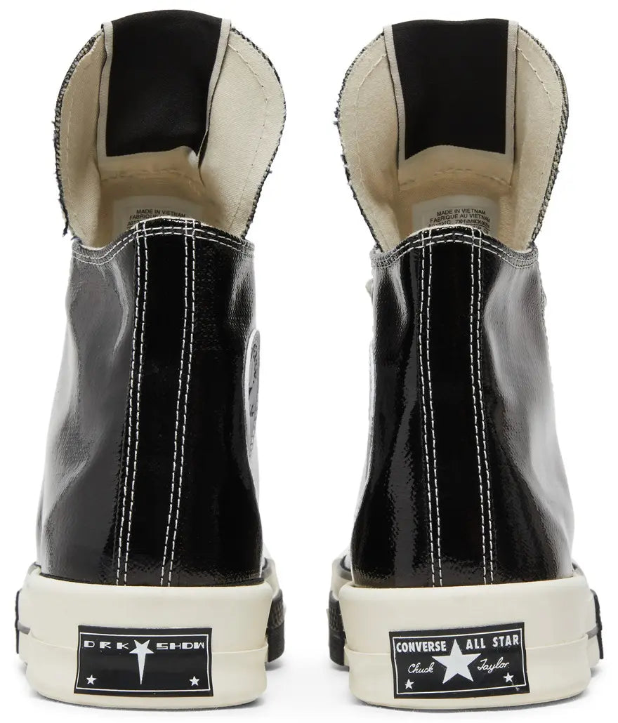 Rick Owens DRKSHDW Converse TURBODRK Chuck Taylor All-Star 70 Hi Black Lacquered Denim