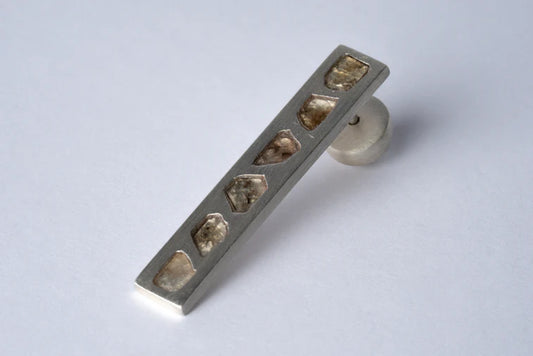 Plate Earring 0.6 CT 6 Diamond Slabs 34mm 1135-2-MA+DIA
