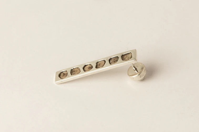 Plate Earring 0.6 CT 6 Diamond Slabs 34mm 1135-2-PA+DIA