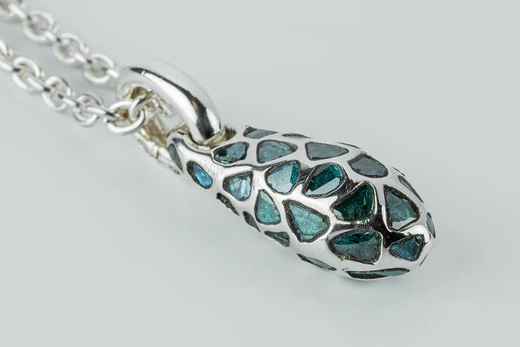 Chrysalis Necklace Nympha Mega Pavé Blue Diamond Slabs 1630-1-PA+BDIA