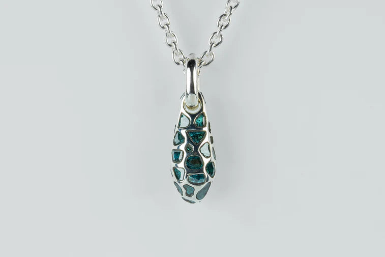 Chrysalis Necklace Nympha Mega Pavé Blue Diamond Slabs 1630-1-PA+BDIA