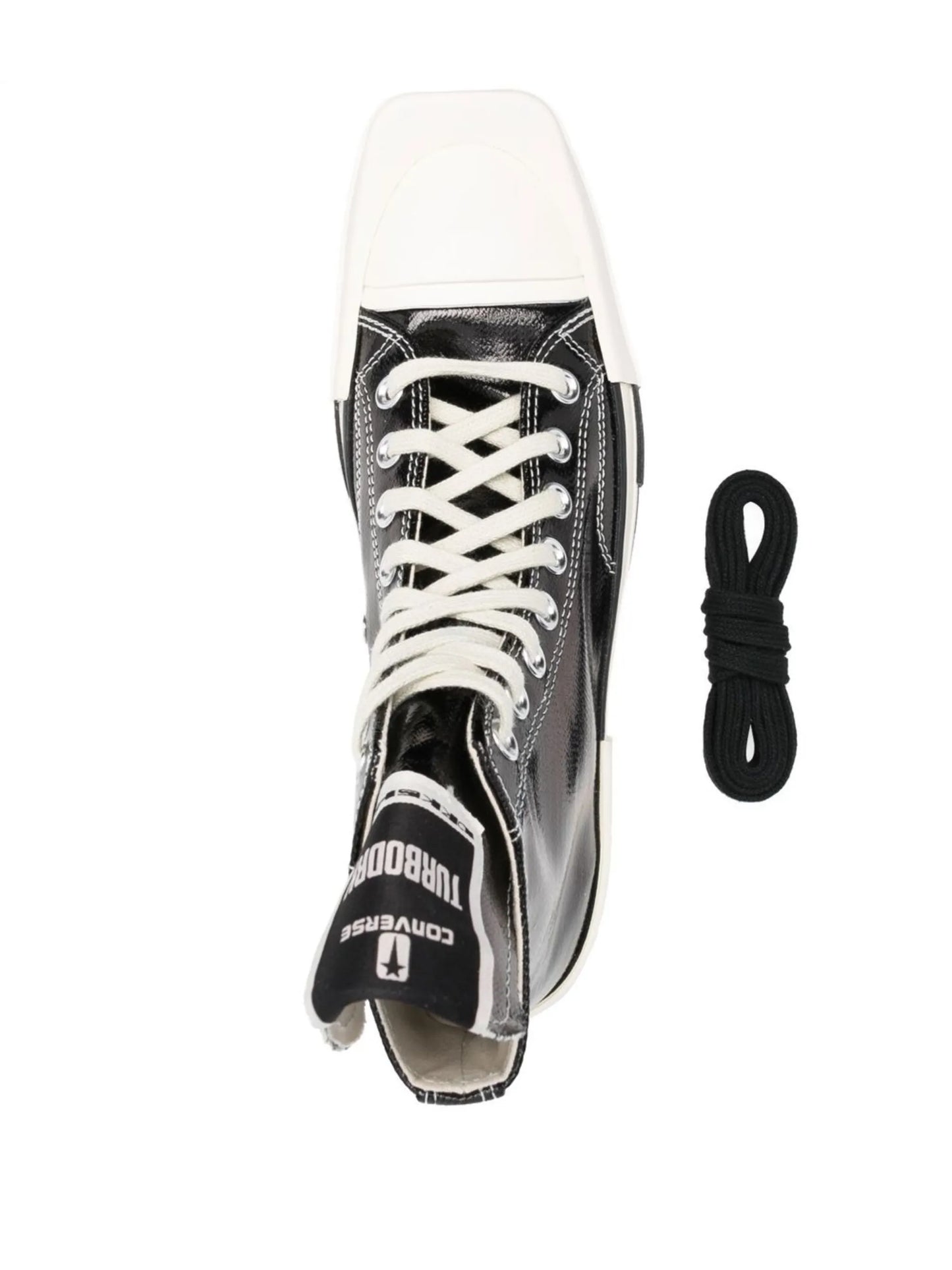 Rick Owens DRKSHDW Converse TURBODRK Chuck Taylor All-Star 70 Hi Black Lacquered Denim