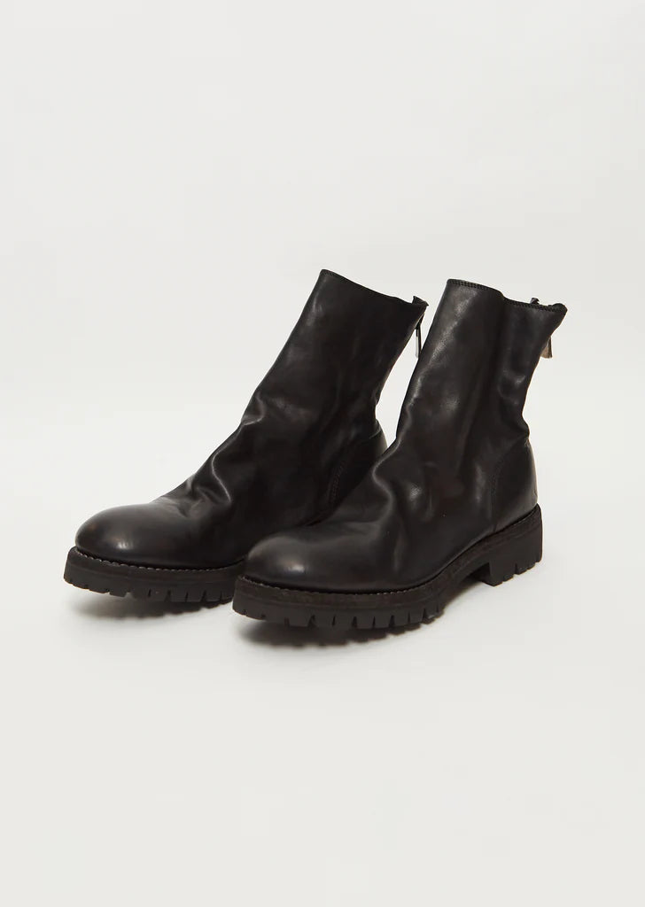 Black Back Zip Boots Vibram 796V