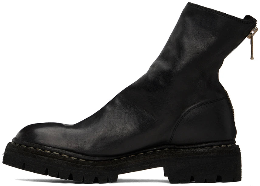 Black Back Zip Boots Vibram 796V