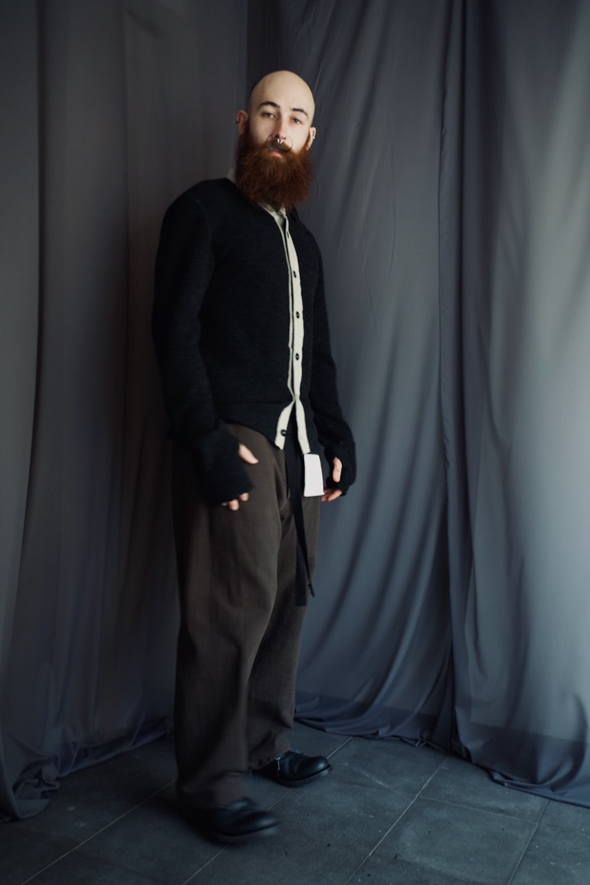 Carbon Cleric 2-tone Knit Cardigan