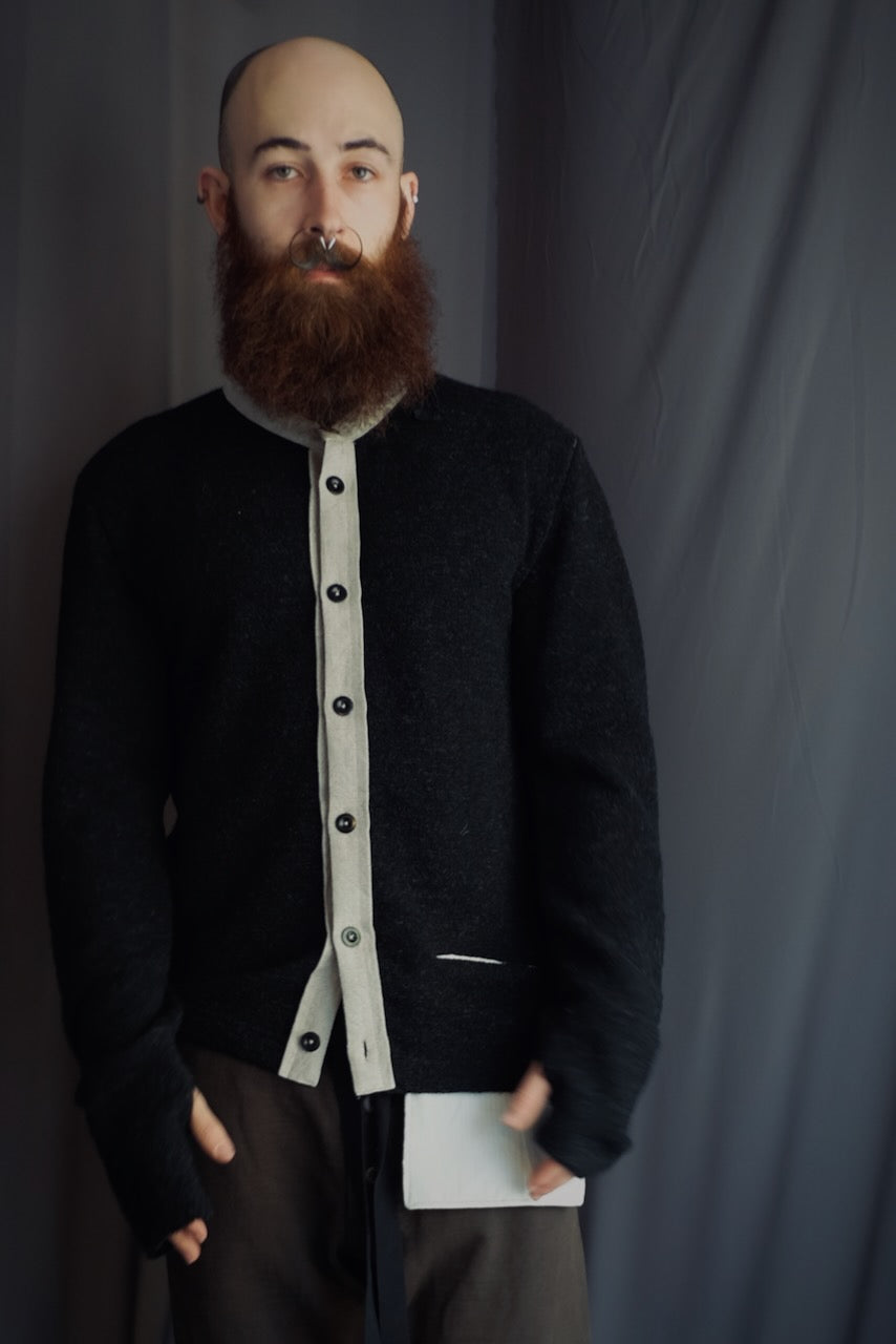 Carbon Cleric 2-tone Knit Cardigan