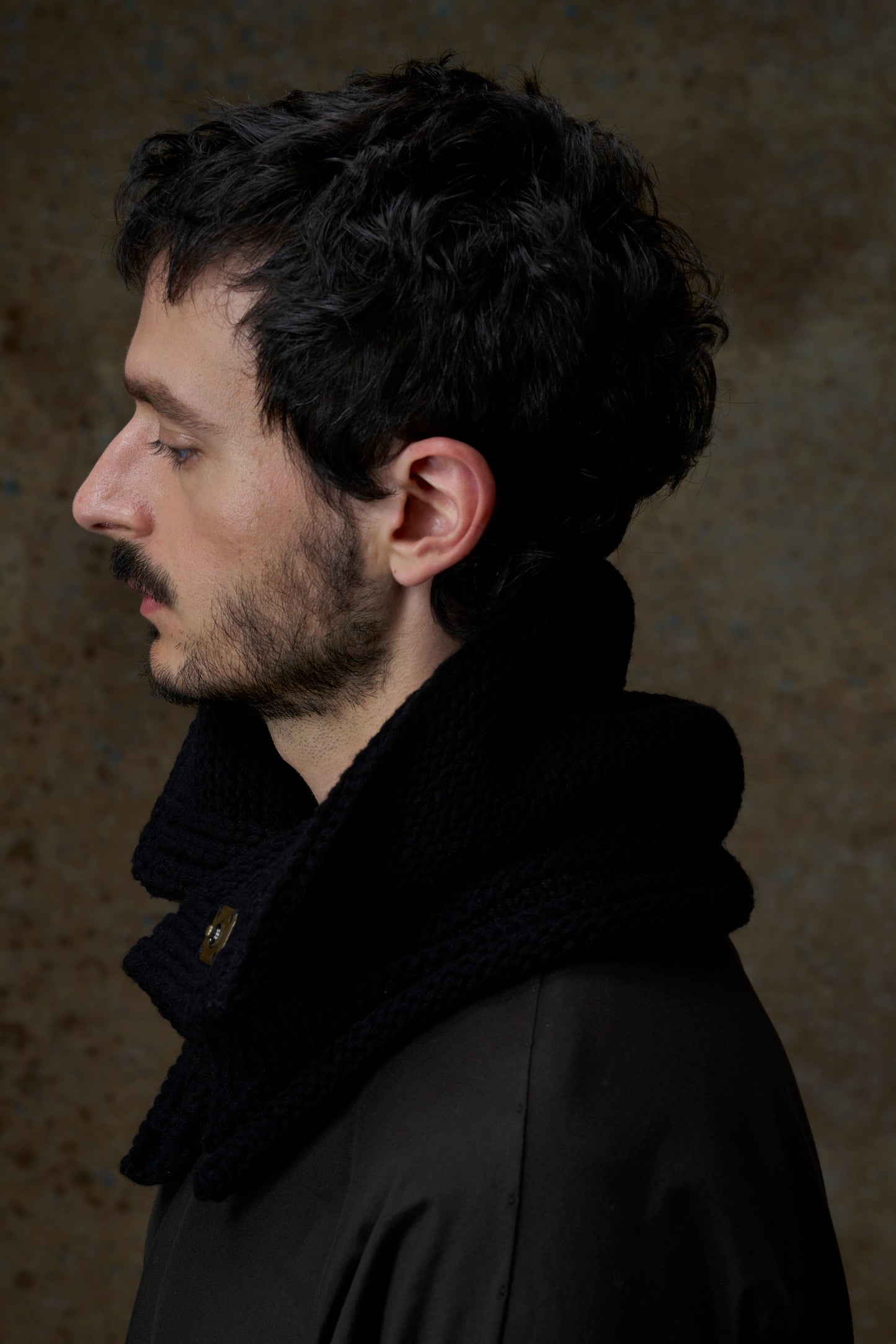 Black Handknit Cashmere Neck Warmer