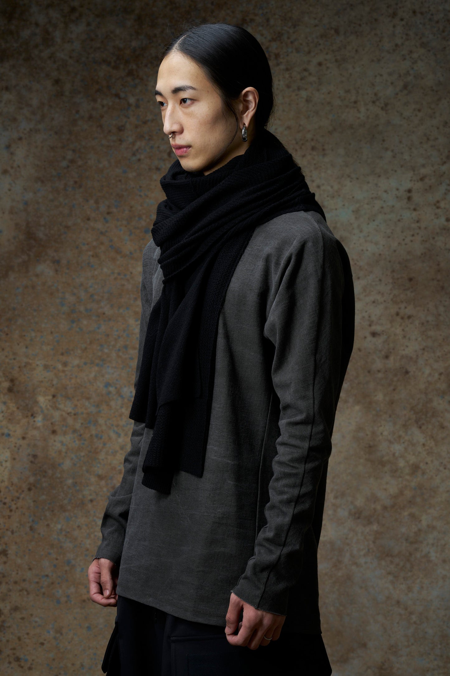 Black Merino Wool Stole