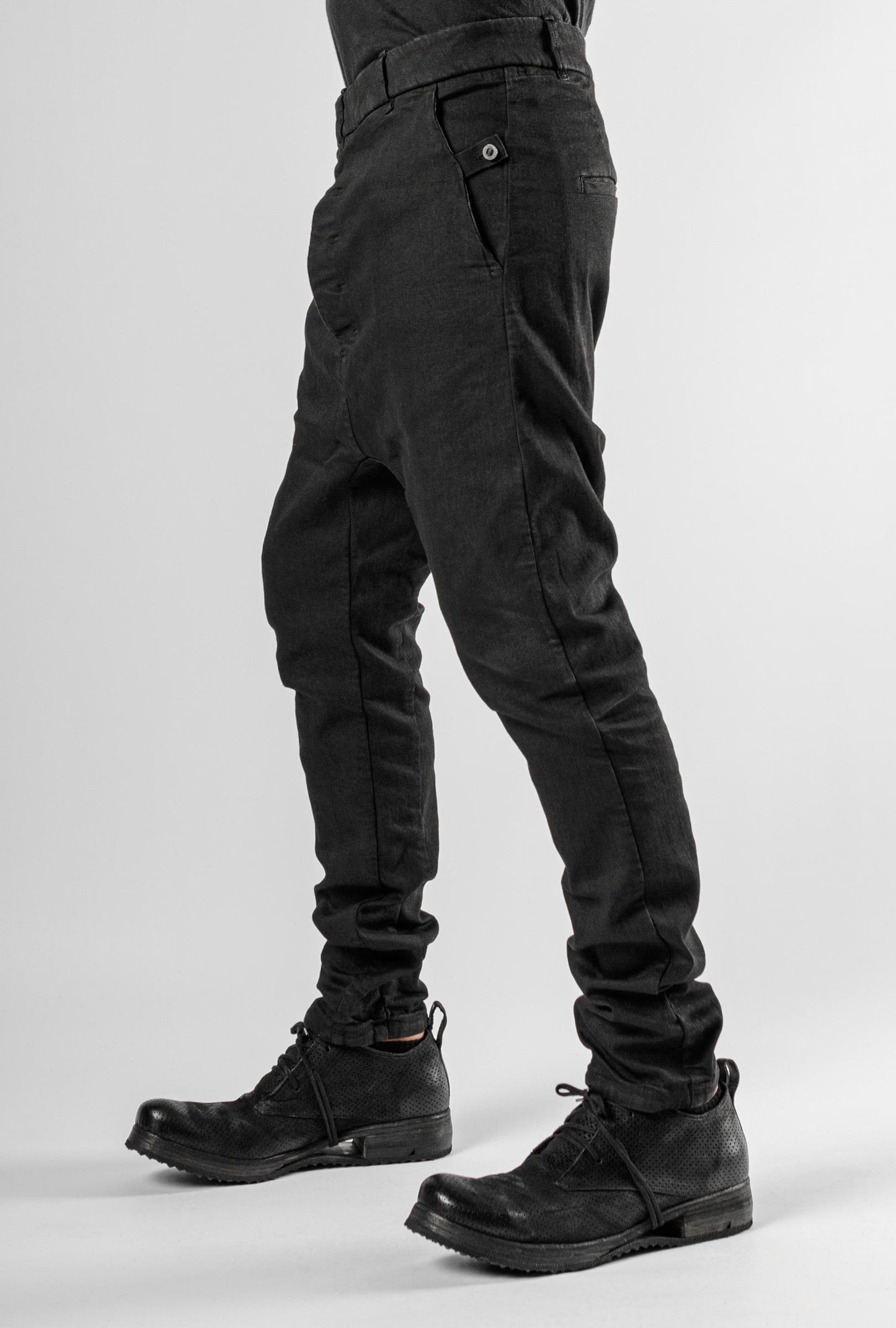 Black Relaxed Drop Crotch Tapered legs P23
