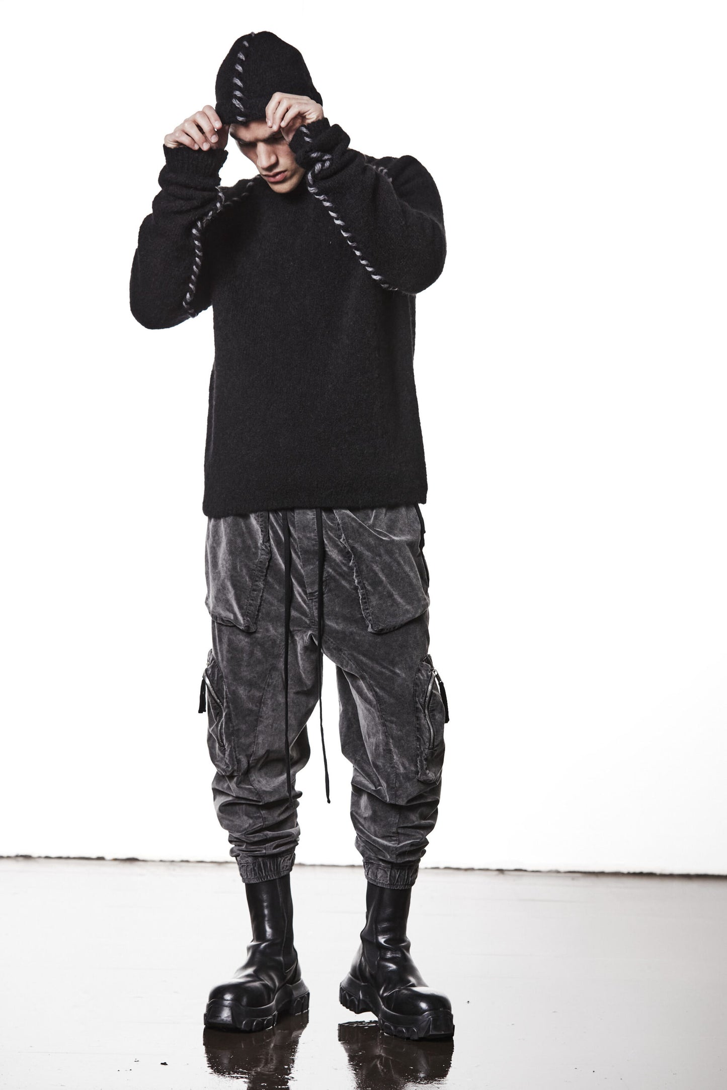 Black Knit Beanie CAP M64