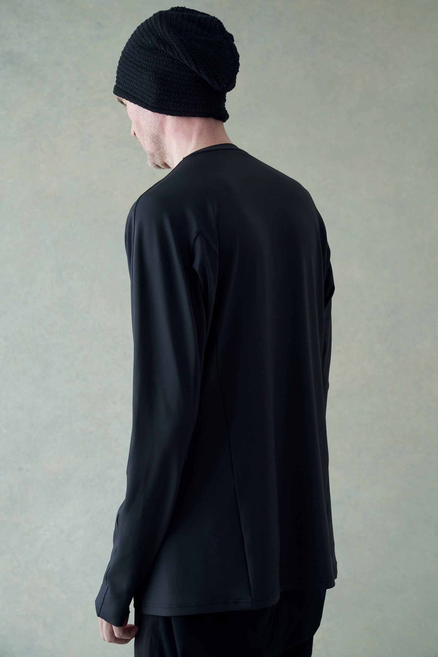 Graphite Long Sleeve Hybrid Yarn Jersey T-shirt