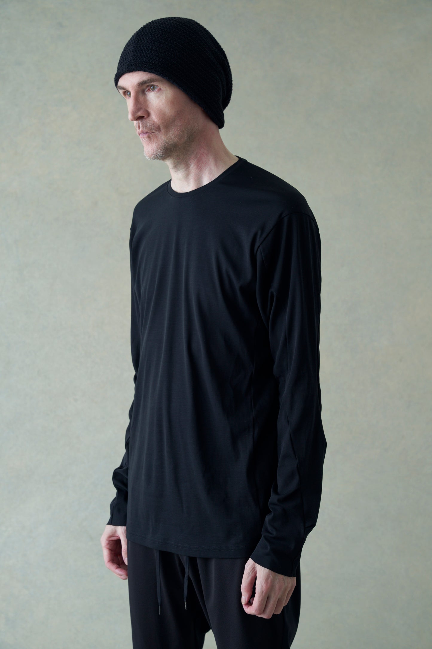Black Long Sleeve High Gauge Jersey T-shirt