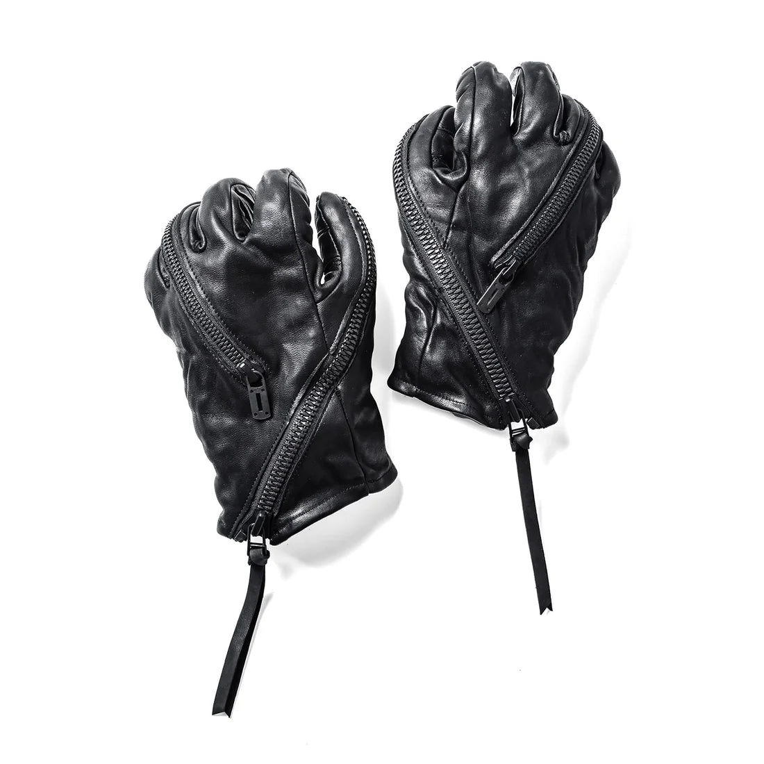 Black Horse Leather Twist W-Zip Gloves