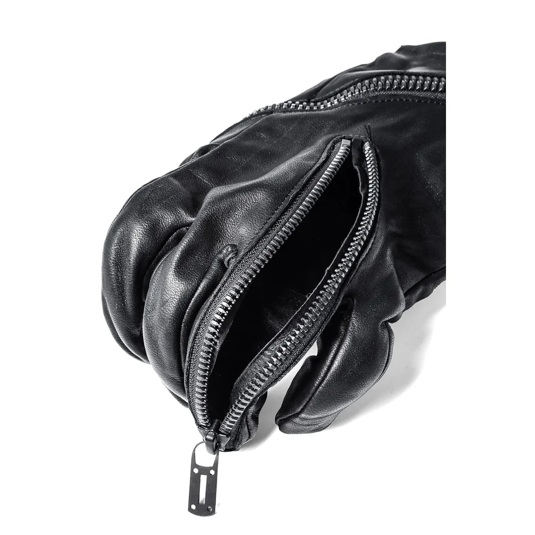 Black Horse Leather Twist W-Zip Gloves
