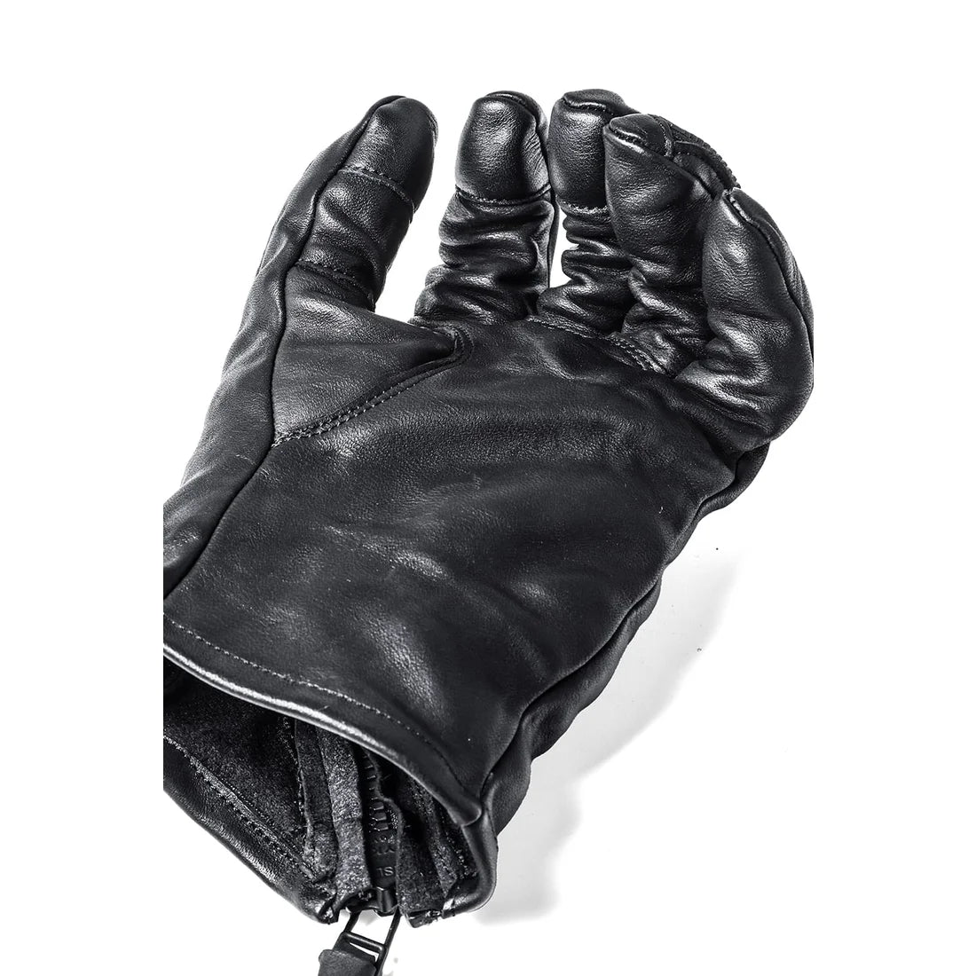 Black Horse Leather Twist W-Zip Gloves