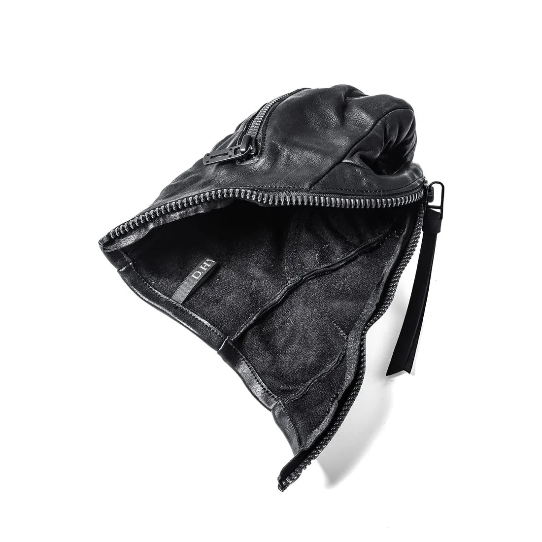 Black Horse Leather Twist W-Zip Gloves