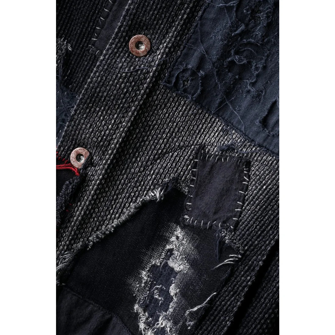 Black Crust Damage Repair Sashiko Jacquard Jacket