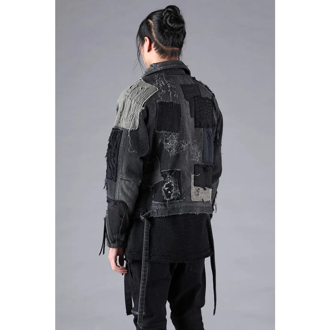 Black Crust Damage Repair Sashiko Jacquard Jacket