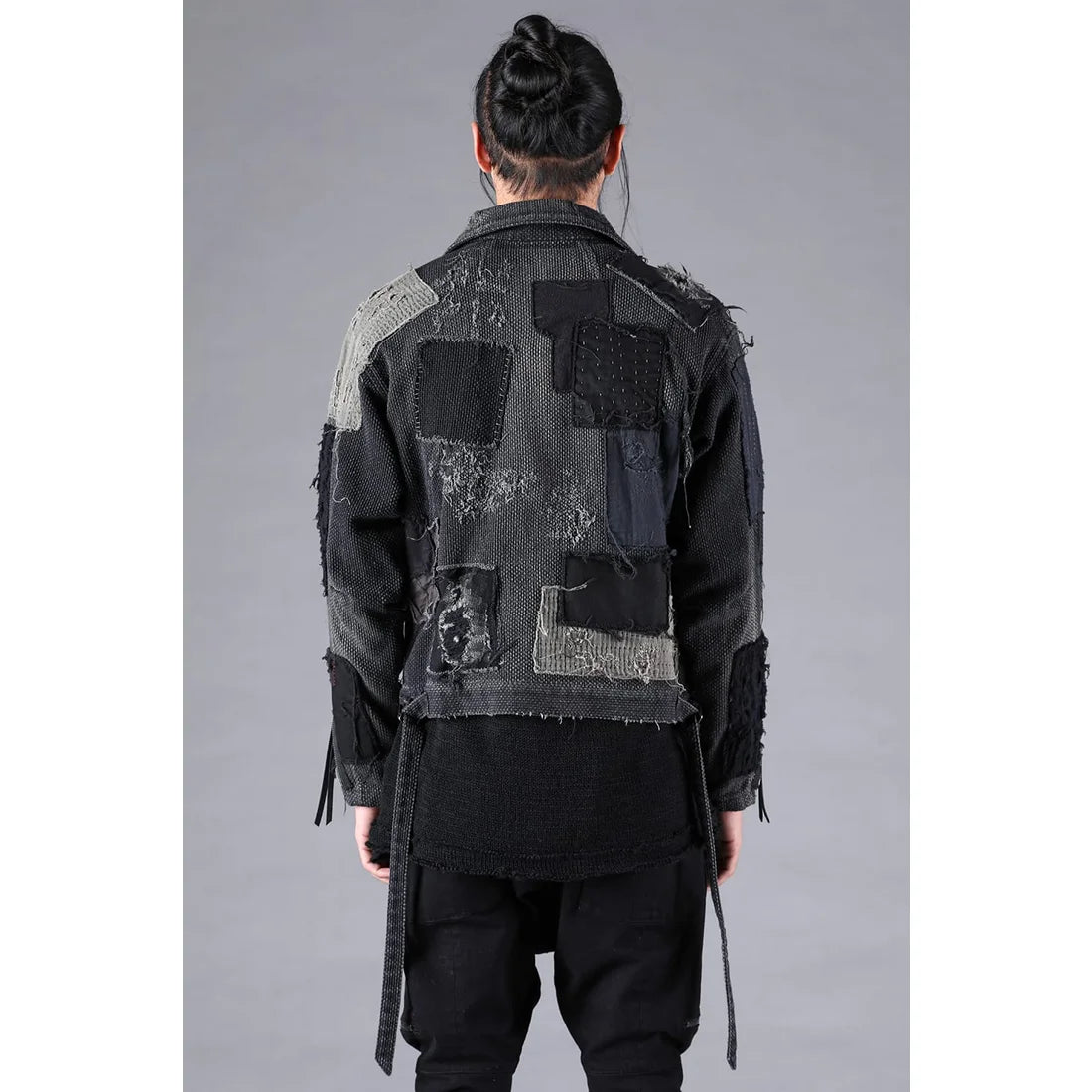 Black Crust Damage Repair Sashiko Jacquard Jacket