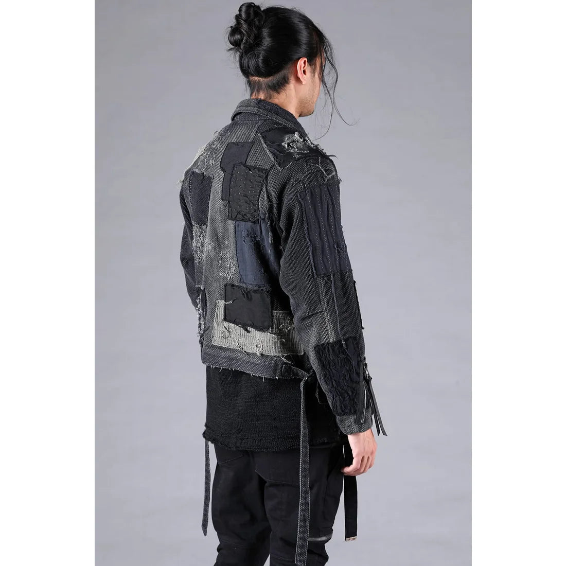 Black Crust Damage Repair Sashiko Jacquard Jacket