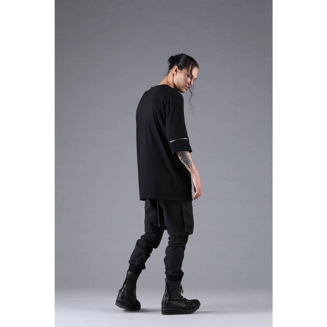 Black Ripstop Detachable Shorts Layered Cargo Jog Pants