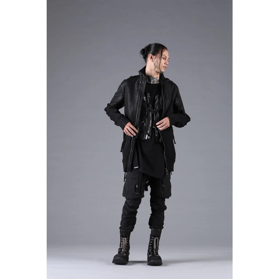 Black Ripstop Detachable Shorts Layered Cargo Jog Pants