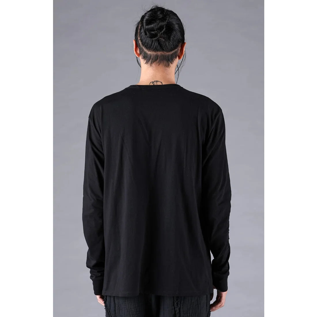 Black Soft Cotton Jersey Front Zipper Layered T-Shirt