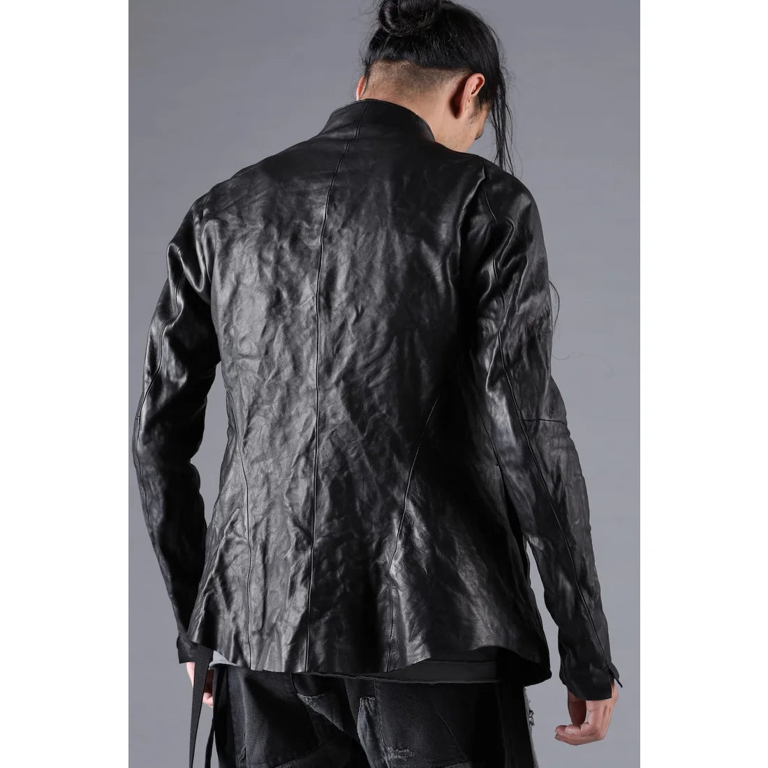 Black Horse Leather Bonding Leather Shirt Jacket