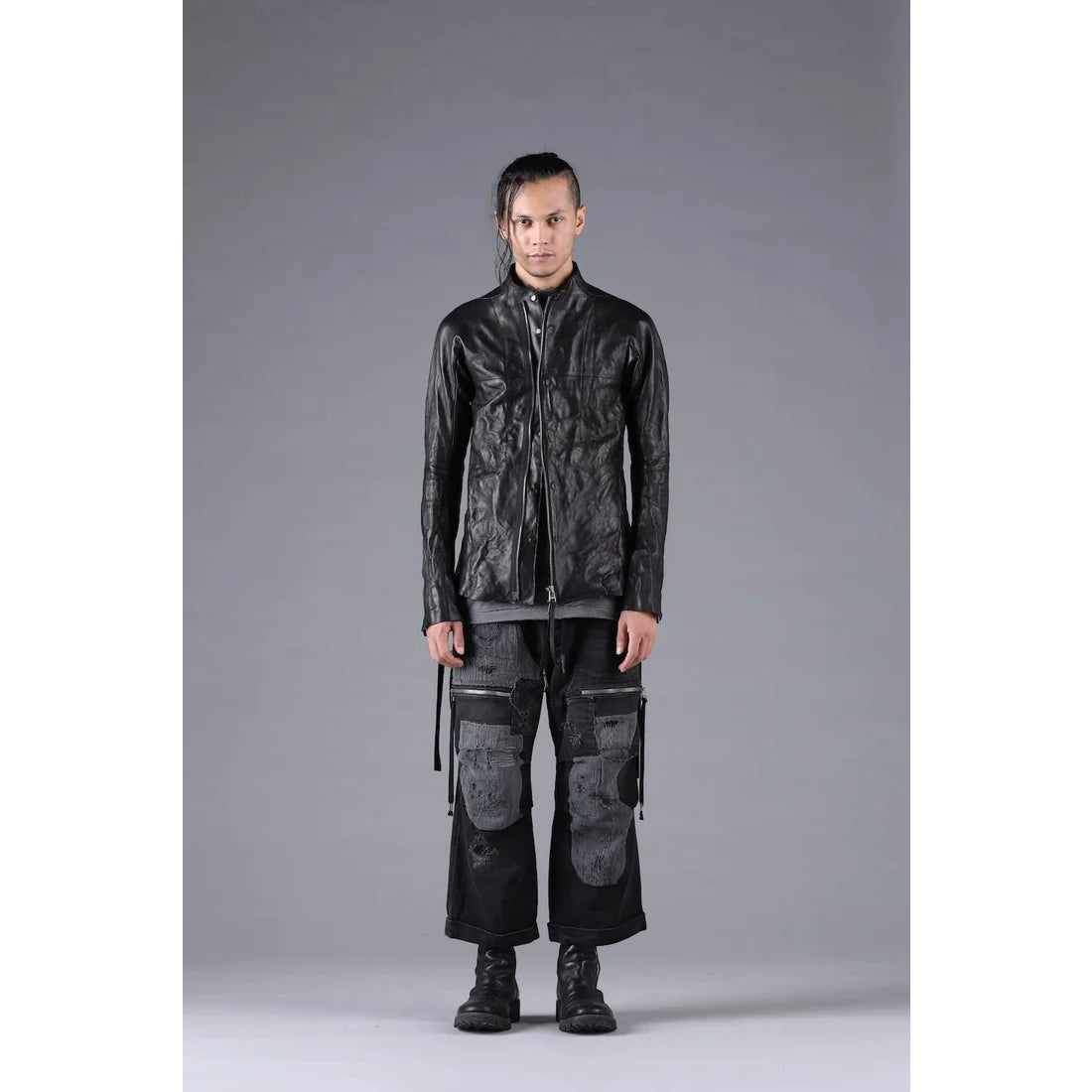 Black Horse Leather Bonding Leather Shirt Jacket