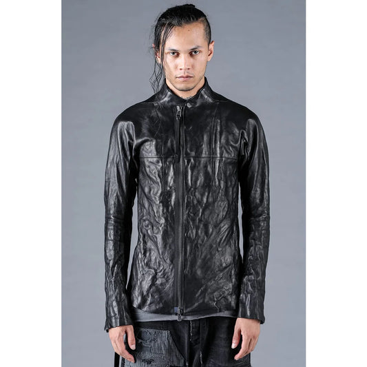 Black Horse Leather Bonding Leather Shirt Jacket