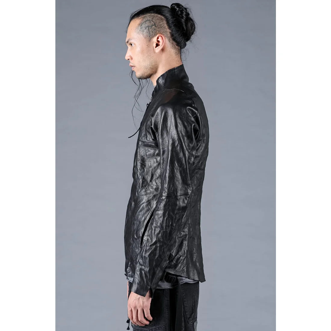 Black Horse Leather Bonding Leather Shirt Jacket