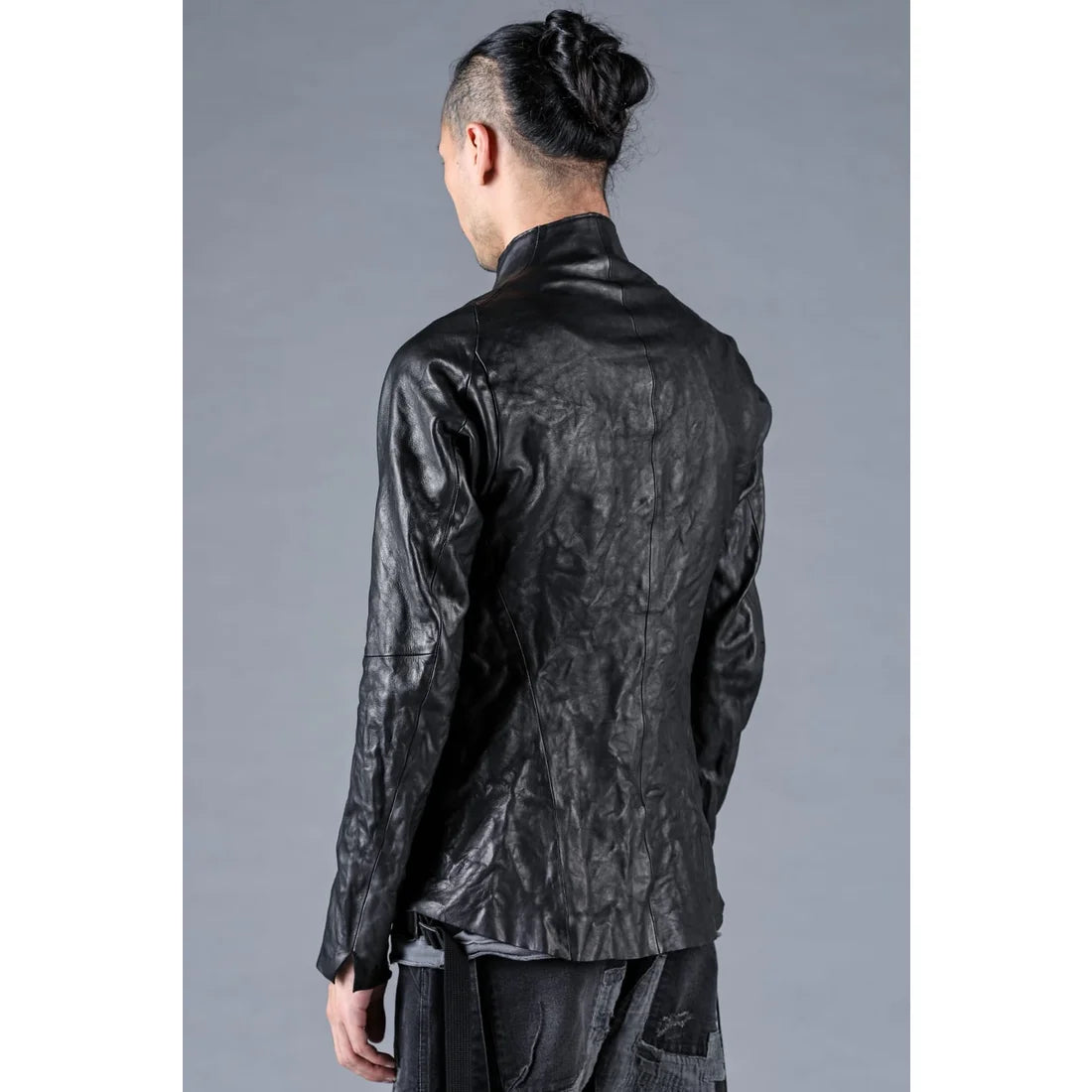 Black Horse Leather Bonding Leather Shirt Jacket