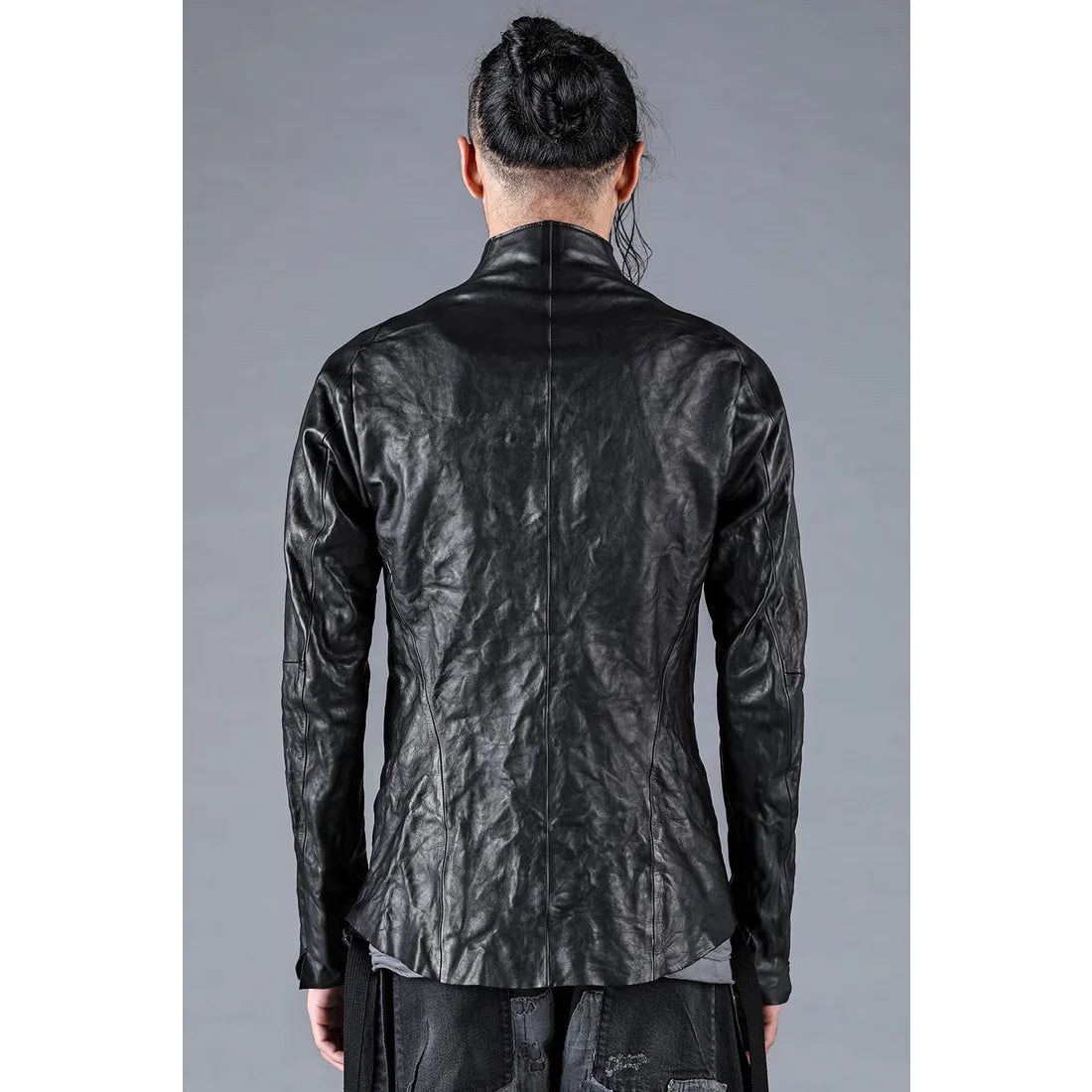 Black Horse Leather Bonding Leather Shirt Jacket