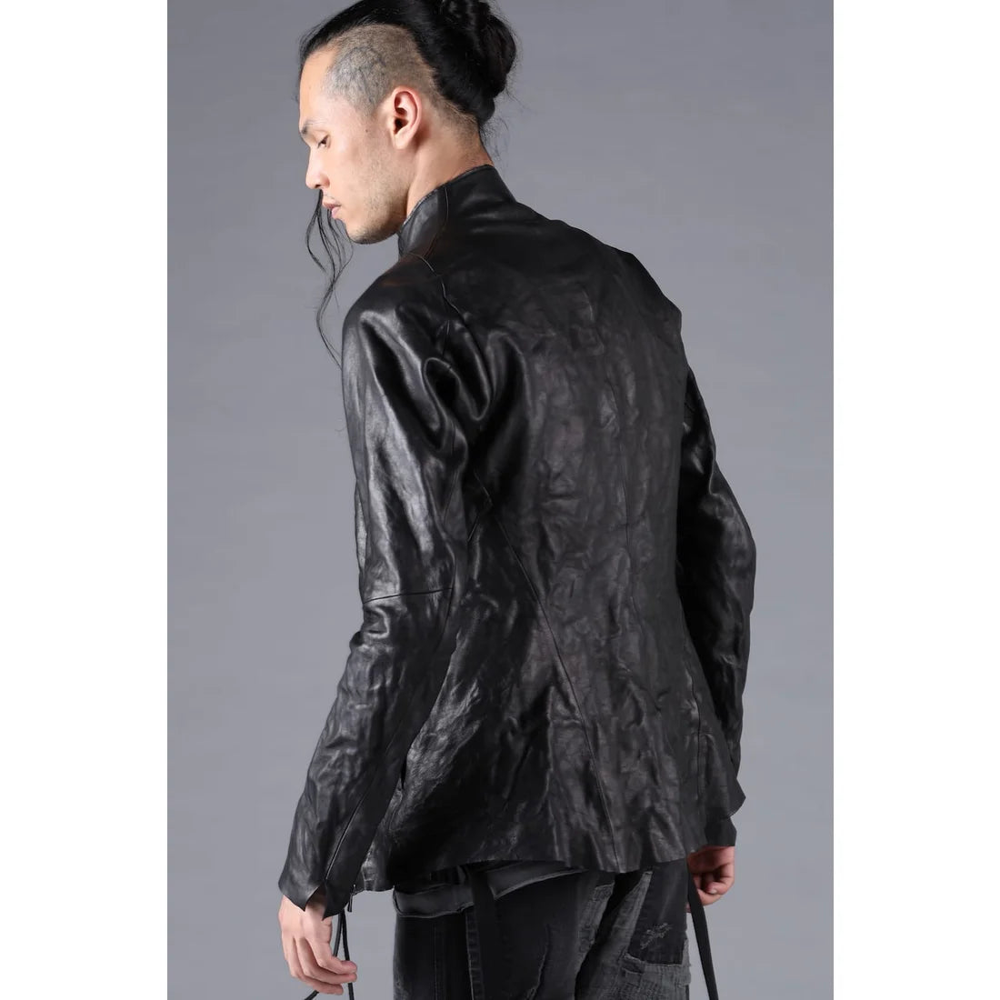 Black Horse Leather Bonding Leather Shirt Jacket