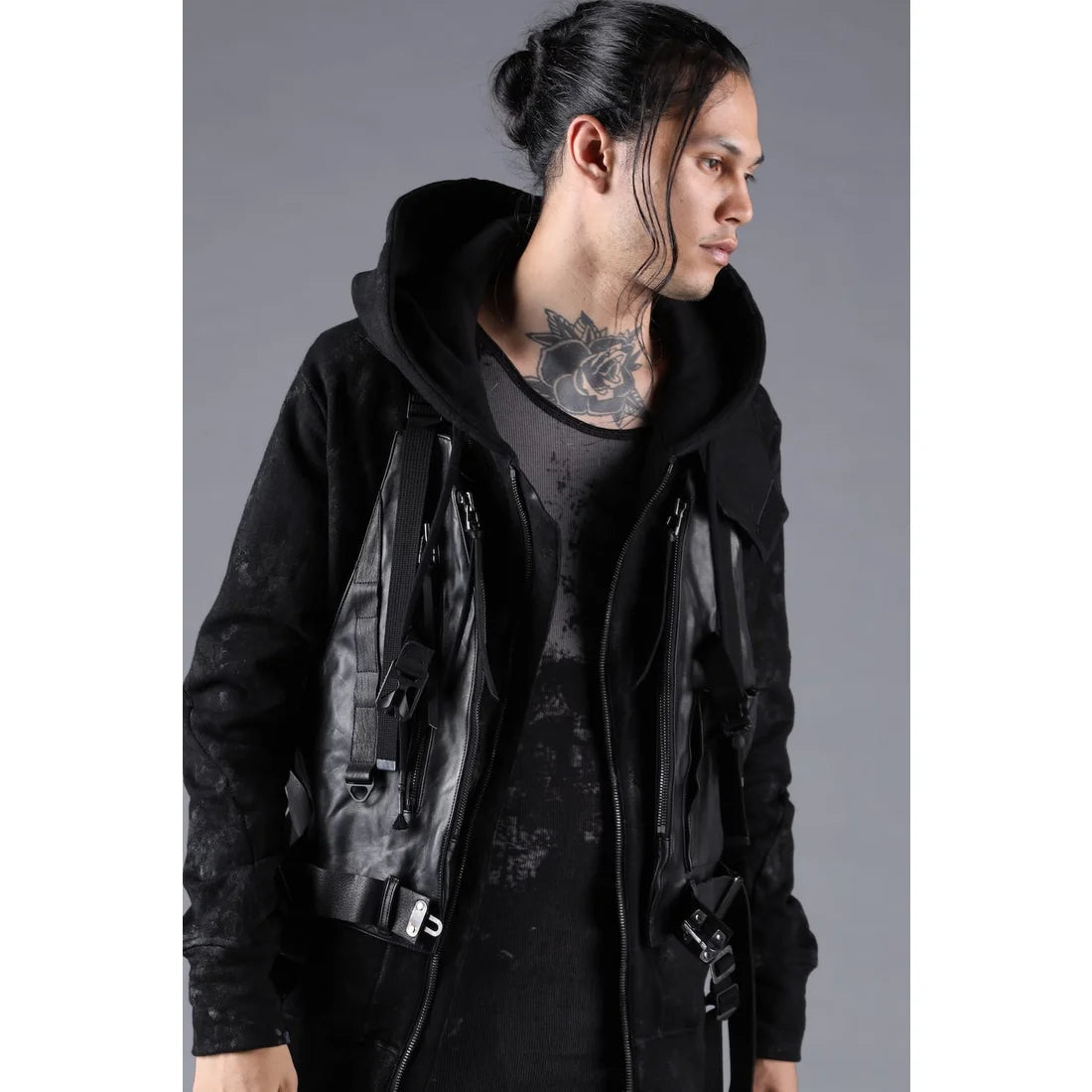 Black Horse Leather Vest Bag