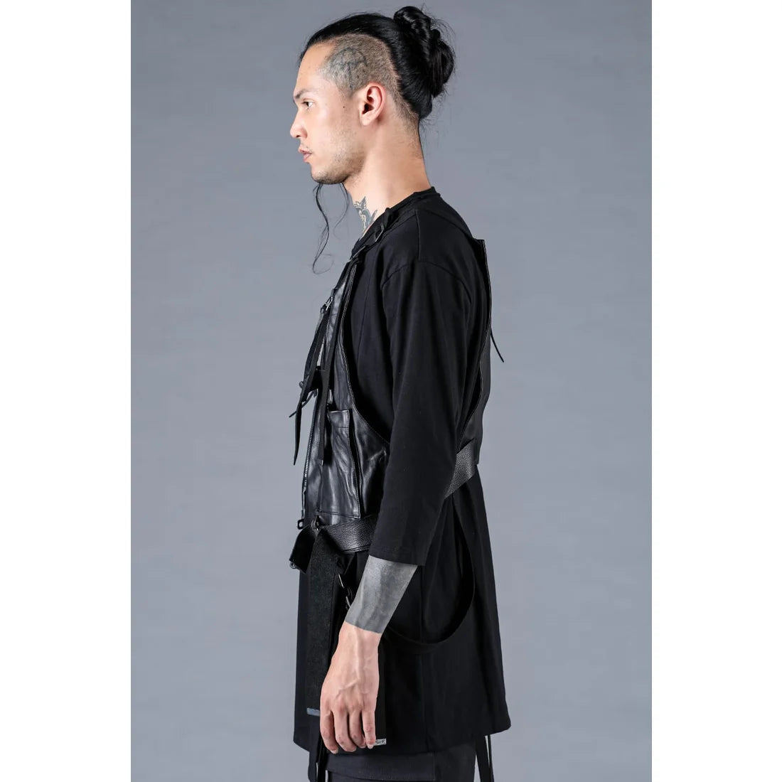 Black Horse Leather Vest Bag