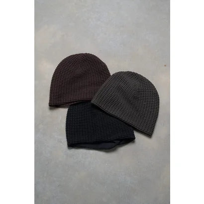Grey Cotton Blend Knit Cap
