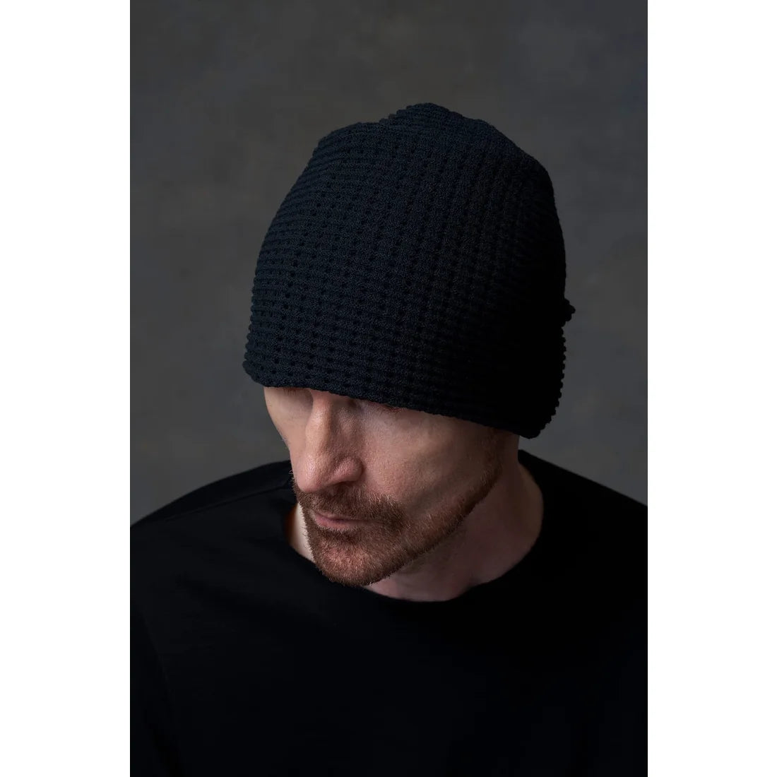 Grey Cotton Blend Knit Cap