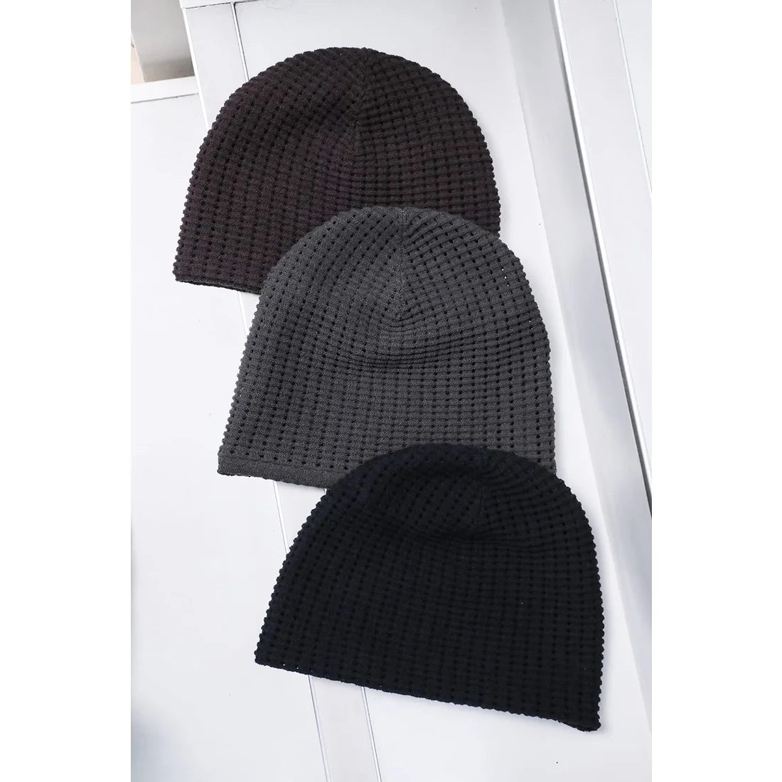 Grey Cotton Blend Knit Cap