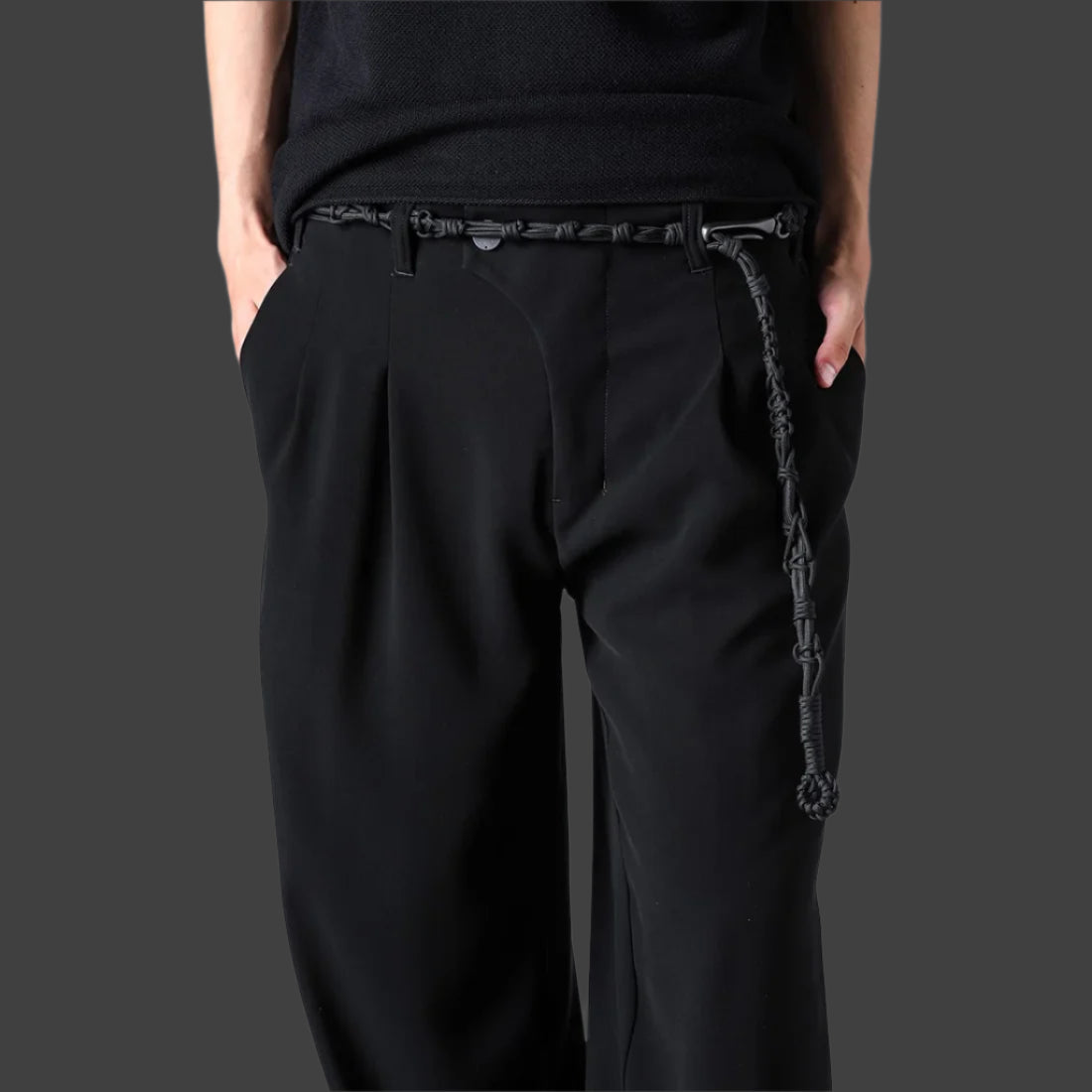 Black Collaboration with TOLAN Handknit Rope Belt