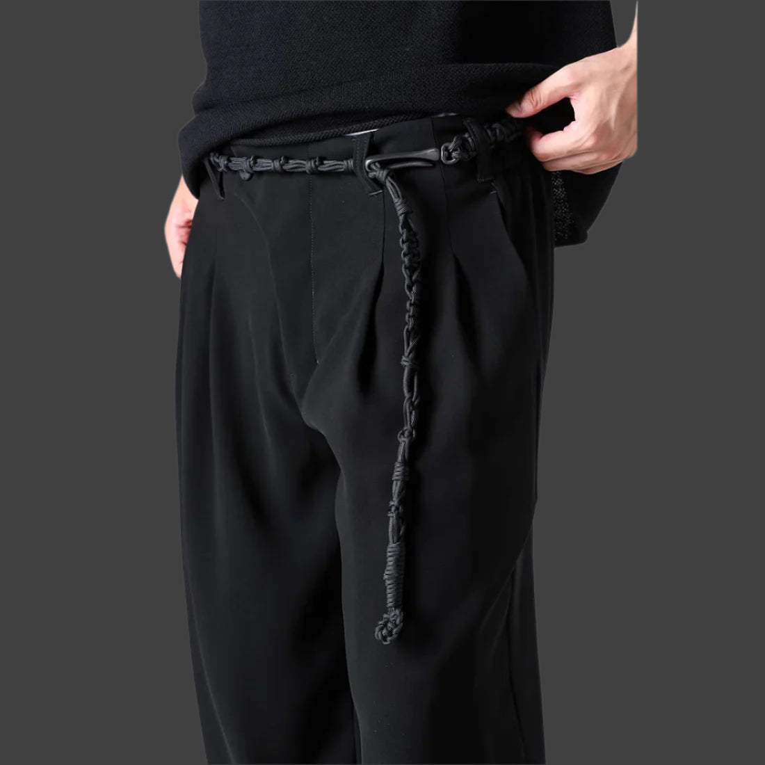Black Collaboration with TOLAN Handknit Rope Belt