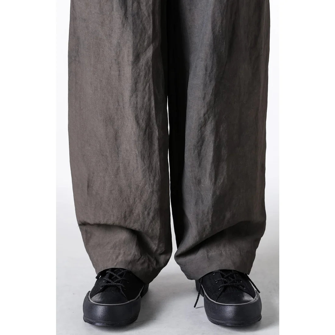 Slate Grey Canapa Cotton Wide Leg Pants