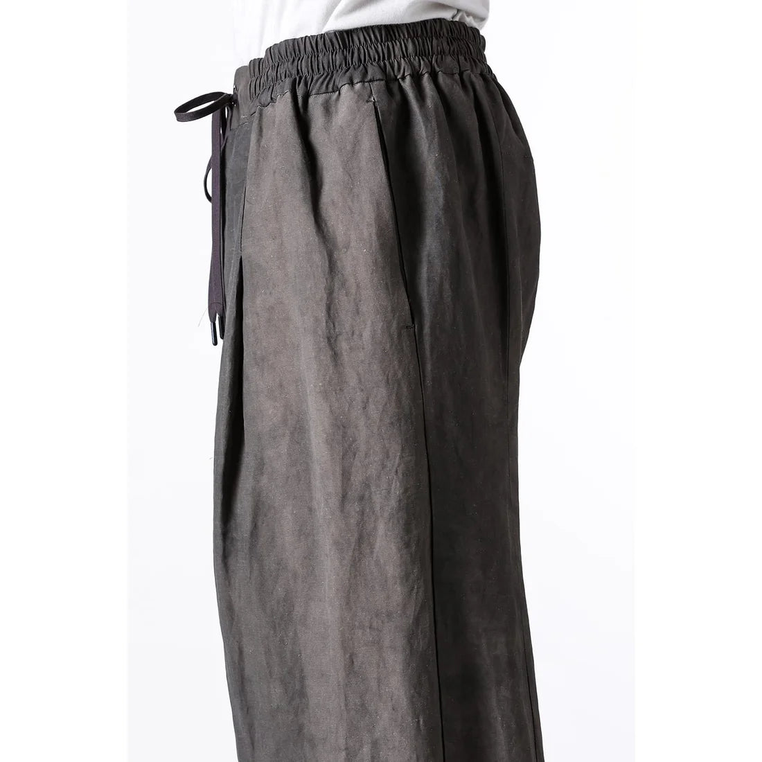 Slate Grey Canapa Cotton Wide Leg Pants