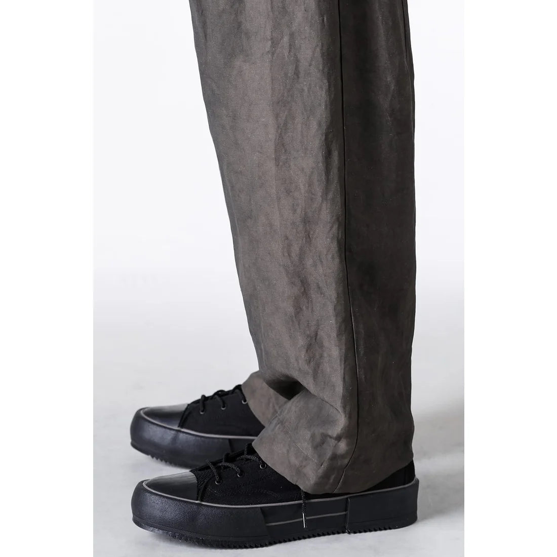 Slate Grey Canapa Cotton Wide Leg Pants