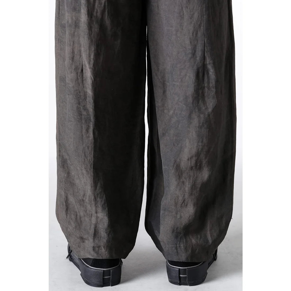 Slate Grey Canapa Cotton Wide Leg Pants