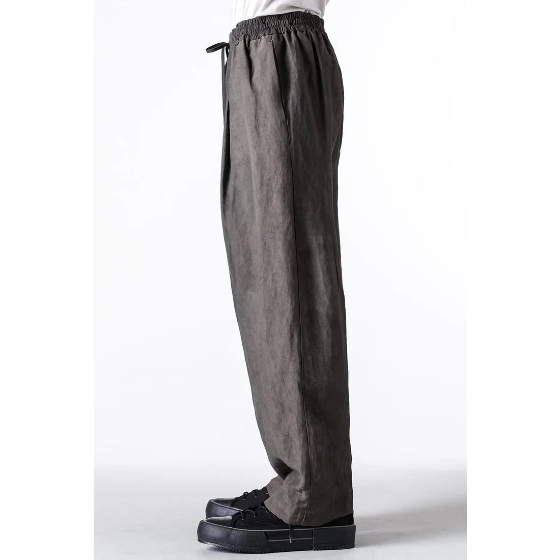 Slate Grey Canapa Cotton Wide Leg Pants