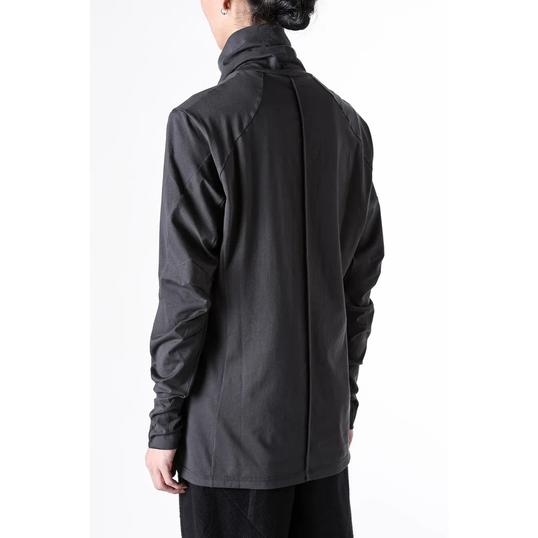 Khaki Grey Hi-neck Suvin Cotton T-shirt