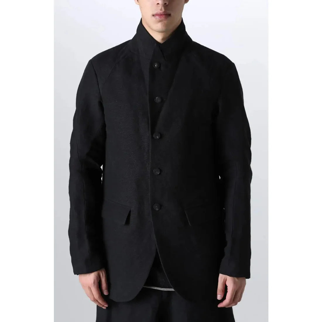 Black 5-Button Wool Soft Blazer