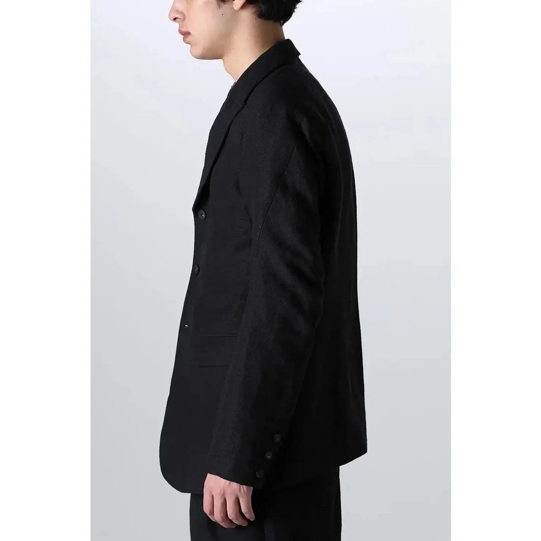 Black 5-Button Wool Soft Blazer